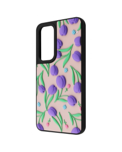 Чехол-накладка для Samsung S24/S25 WAVE Doodle Case Черный (Цветы)