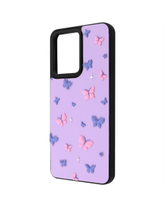 Чехол-накладка для Xiaomi Redmi 13C / Poco C65 WAVE Doodle Case Черный (Бабочки)