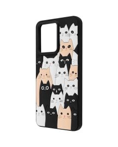 Чехол-накладка для Xiaomi Redmi 13C / Poco C65 WAVE Doodle Case Черный (Кошки)