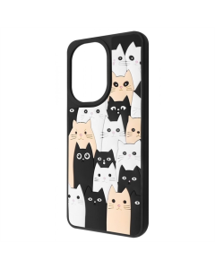 Чехол-накладка для Xiaomi Redmi A5 / Poco C71 (Global) WAVE Doodle Case Черный (Кошки)