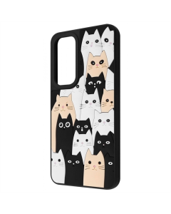 Чехол-накладка для Xiaomi Redmi Note 10 Pro WAVE Doodle Case Черный (Кошки)