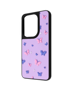 Чехол-накладка для Xiaomi Redmi Note 13 Pro / Note 14s / Poco M6 Pro WAVE Doodle Case Черный (Бабочки)