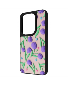 Чехол-накладка для Xiaomi Redmi Note 13 Pro / Note 14s / Poco M6 Pro WAVE Doodle Case Черный (Цветы)