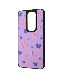 Чехол-накладка для Xiaomi Redmi Note 8 Pro WAVE Doodle Case Черный (Бабочки)