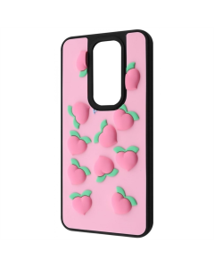 Чехол-накладка для Xiaomi Redmi Note 8 Pro WAVE Doodle Case Черный (Персик)