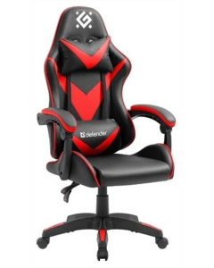Крісло ігрове Defender (64337) xCom клас 4, PU Чорне Червоне (Black Red)