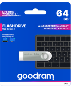 USB флеш-накопитель 64 Гб Goodram UNO3 USB3.2 Серебристый (Silver)