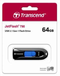 USB флеш-накопитель 64 Гб Transcend JetFlash 790 USB 3.1 Черный (Black)