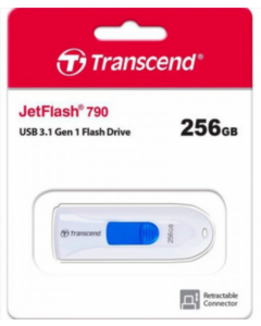 USB Флеш 256Gb Transcend JetFlash 790 USB 3.1 Білий (white)