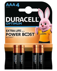Батарейки AAA/LR03 Duracell KPD 04*10 Optimum (4шт)