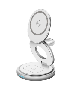 Зарядний пристрій бездротовий Gelius Foldy 3в1 15W GP-WC011 Білий (White)