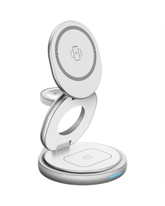 Зарядний пристрій бездротовий Gelius Foldy 3в1 15W GP-WC011 Білий (White)