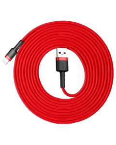 USB кабель Baseus Cafule Lightning 2A (3м) Червоний/Чорний (Red Black)