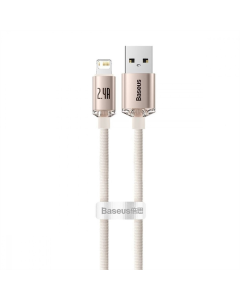 USB-кабель Baseus Crystal Shine Fast Charging Lightning 2.4A (1.2м) Розовый (Pink)