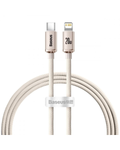 USB кабель Baseus Crystal Shine Fast Charging Type-C to Lightning 20W (1.2м) Рожевий (Pink)