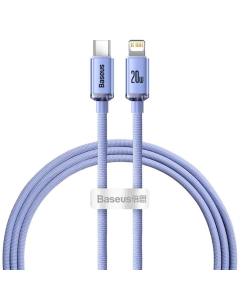 USB кабель Baseus Crystal Shine Fast Charging Type-C to Lightning 20W (1.2м) Фіолетовий (Puprle)