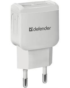 Зарядное устройство Defender UPA-22 2xUSB, 2.1A Белый (White)