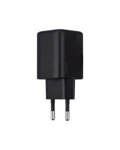 Зарядное устройство Hoco N41 1USB/1Type-C, 20W/3A, PD/QC + кабель Type-C to Type-C Черный (Black)