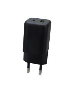 Зарядное устройство Hoco N41 1USB/1Type-C, 20W/3A, PD/QC + кабель Type-C to Type-C Черный (Black)