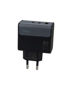 Зарядное устройство Hoco CS75A Star Speed 70W GaN USB/2Type-C + кабель Type-C to Type-C Черный (Black)