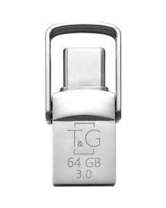 USB флеш-накопитель 64 Гб T&G 104 USB-A/Type-C металлический серебристый