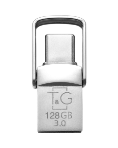 USB Флеш 128Gb T&G 104 Metal USB-A/Type-C Срібна (Silver)