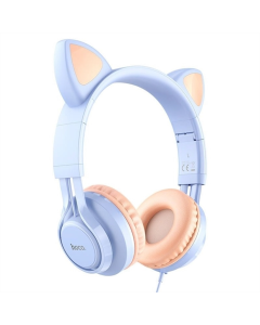 Навушники накладні Hoco W36 Cat Ear Блакитні (Blue Pink)