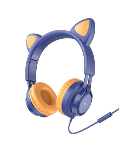 Наушники накладные Hoco W36 Cat Ear Синие (сине-оранжевые)
