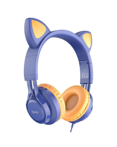 Наушники накладные Hoco W36 Cat Ear Синие (сине-оранжевые)