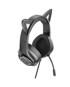 Наушники накладные Hoco W107 Cute Cat Ear Gaming Черные (Black)