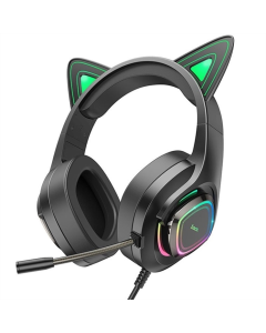 Навушники накладні Hoco W107 Cute Cat Ear Gaming Чорні (Black)