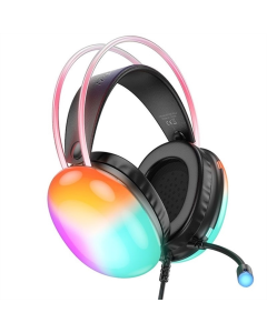 Наушники полноразмерные Hoco W109 Plus Rich USB 7.1 каналов для игр Черные (Black Colorful)
