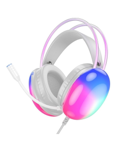 Наушники полноразмерные Hoco W109 Plus Rich USB 7.1 каналов для гейминга Белые (White Colorful)