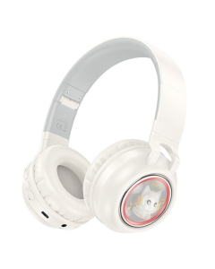 Беспроводные полноразмерные наушники Hoco W50 Cute fun Белые (White)