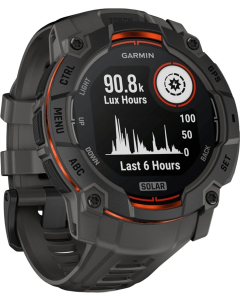 Смарт-годинник Garmin Instinct 3 50mm Solar Black with Charcoal Silicone Band Чорний (Black)