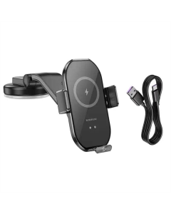 Автотримач Borofone BH206 Wireless Charging Car Чорний (Black)