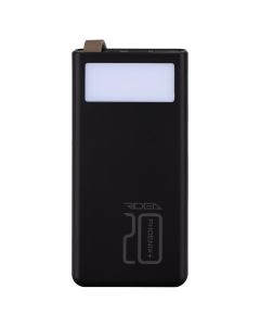 PowerBank 20000 mAh Ridea RP-D20L+ PD/QC 20W Digital Display + Lamp Чорний (Black)