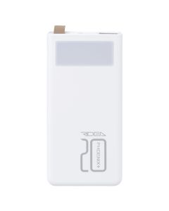 PowerBank 20000 mAh Ridea RP-D20L+ PD/QC 20W Digital Display + Lamp Білий (White)