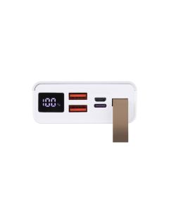 PowerBank 20000 mAh Ridea RP-D20L+ PD/QC 20W Digital Display + Lamp Білий (White)
