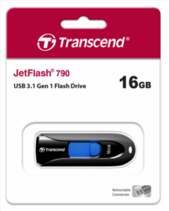 USB Флеш 16Gb Transcend JetFlash 790 USB 3.1 Чорна (Black)