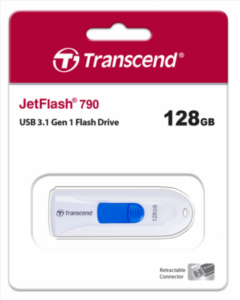 USB Флеш 128Gb Transcend JetFlash 790 USB 3.1 БІла (White)