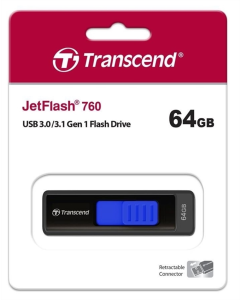 USB флеш-накопитель 64 Гб Transcend JetFlash 760 USB 3.1 Черный (Black)