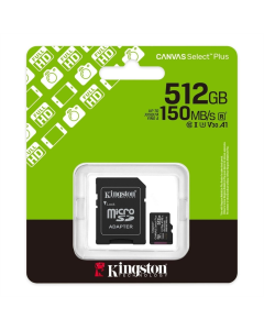 Карта пам'яті MicroSD Kingston Canvas Select Plus 512Gb+ адаптер 10 class A1 (SDCS3/512Gb)