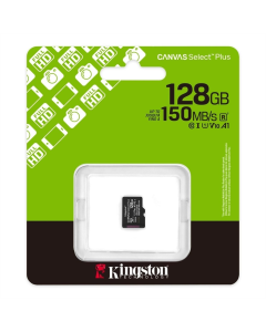 Карта пам`ятi MicroSDXC 128Gb UHS-I Class 10 Kingston Canvas Select Plus R150MB/s + SD-адаптер