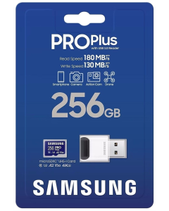 Карта памяти MicroSD 256 Гб UHS-I/U3 Class 10 Samsung Pro Plus+ адаптер (MB-MD256SB/WW)