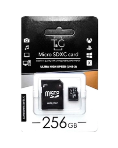 Карта пам'яті MicroSD 256Gb T&G (UHS-3) Class 10 + адаптер SD