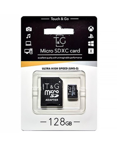 Карта пам'яті microSD 128Gb T&G (UHS-3) Class 10 + адаптер SD