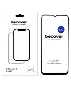 Захисне скло для Xiaomi Redmi 12C BeCover 10D Чорне (Black)