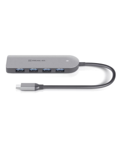 Type-C хаб REAL-EL CQ-415 USB Type-C 4-в-1 Сірий (Grey)