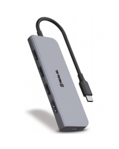 Type-C хаб REAL-EL CQ-700 4 ports Сірий (Grey)